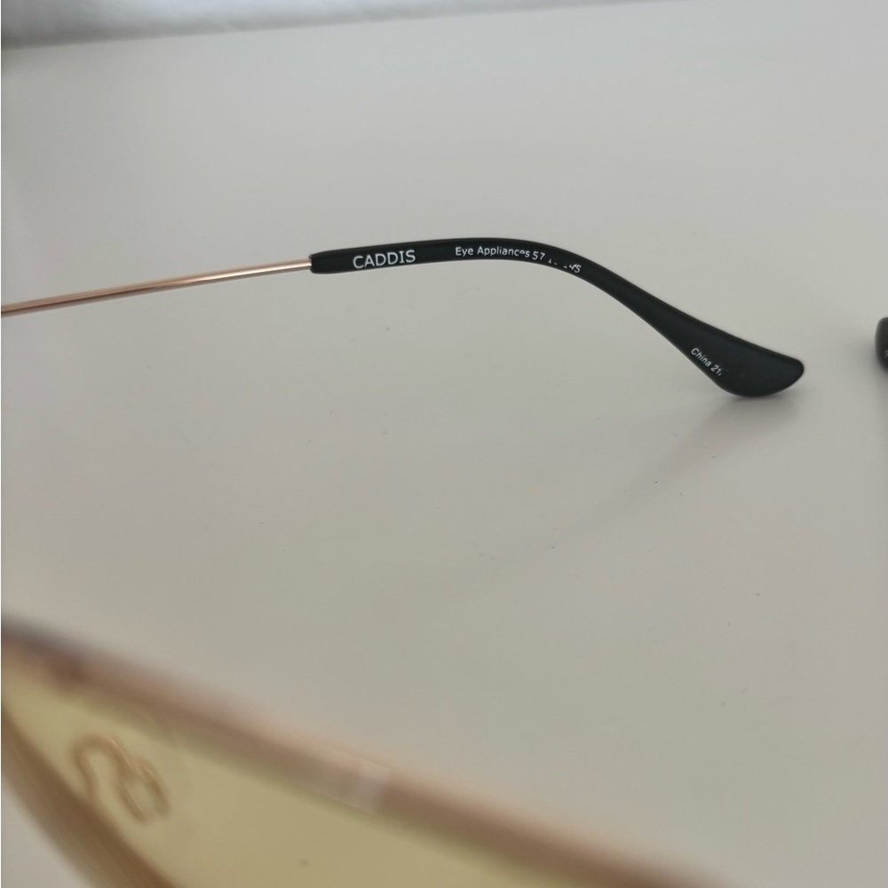 CADDIS Gold Frame “Hooper” Glasses: Progressives with Yellow Tinted Lenses 1.5 - Picture 5 of 8